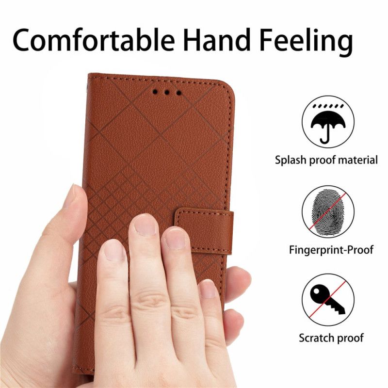 Flip Cover Til Xiaomi Redmi Note 13 4g Strappy Diamond Mønster