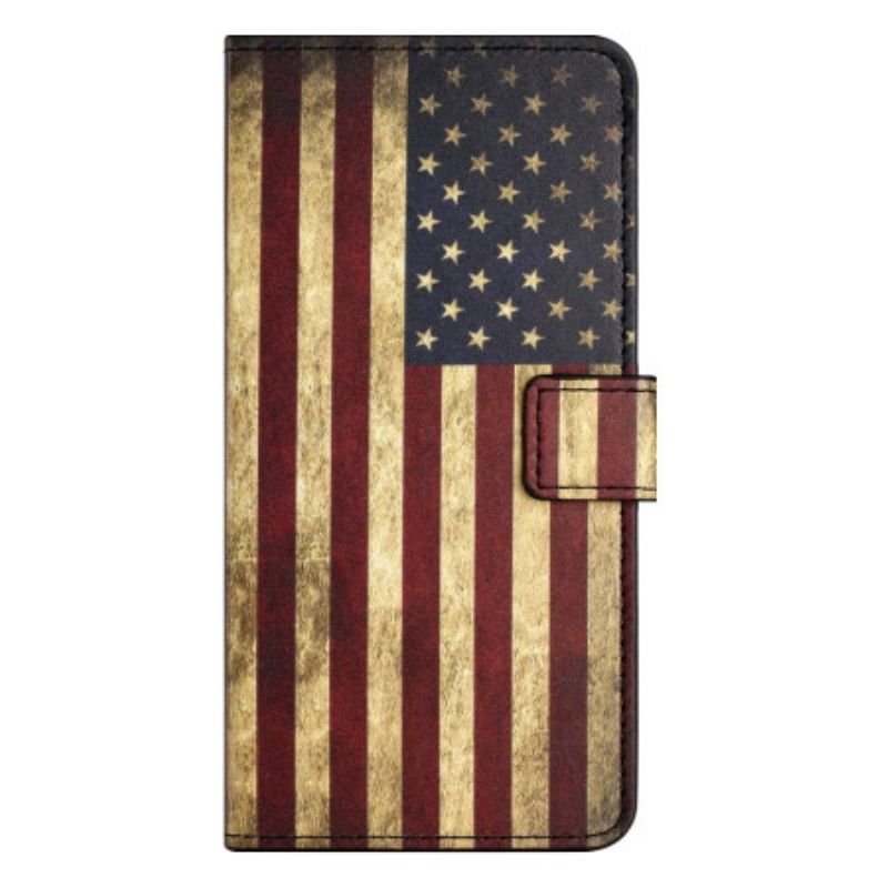 Flip Cover Til Xiaomi Redmi Note 13 4g Vintage Amerikansk Flag