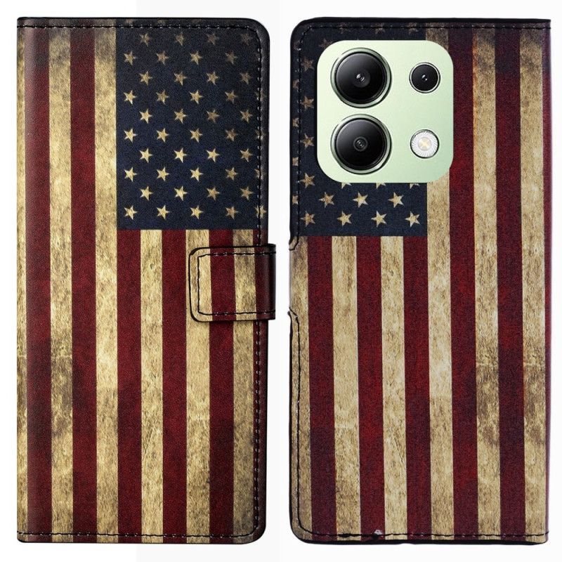 Flip Cover Til Xiaomi Redmi Note 13 4g Vintage Amerikansk Flag