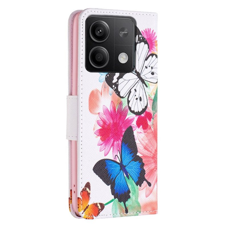 Flip Cover Xiaomi Redmi Note 13 4g Akvarel Sommerfugle