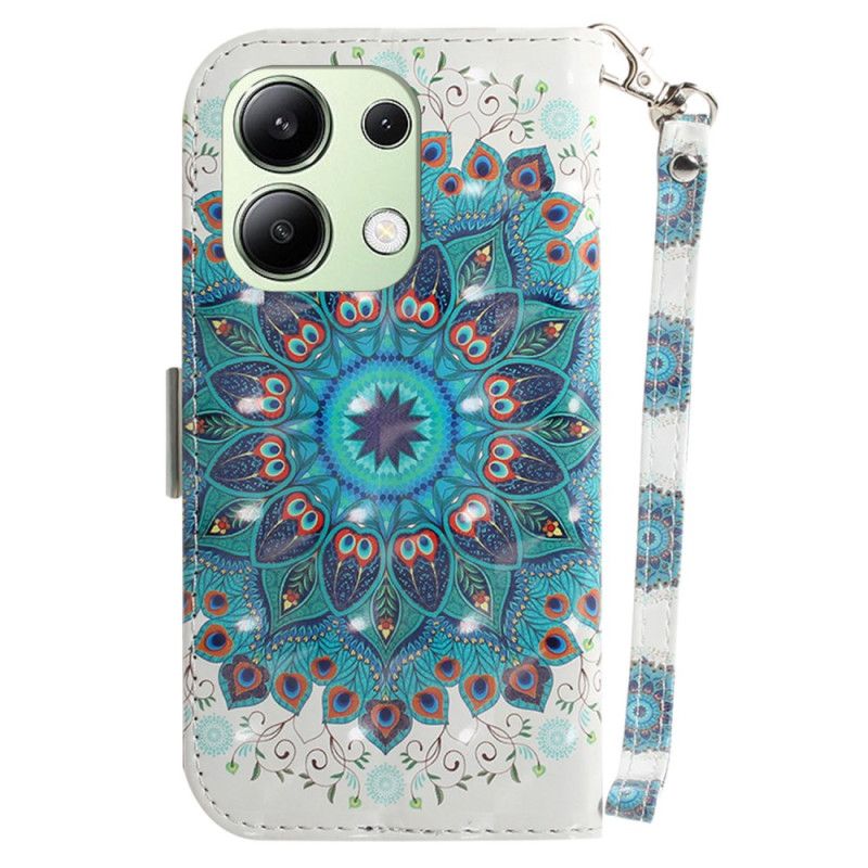 Flip Cover Xiaomi Redmi Note 13 4g Grøn Mandala Med Rem