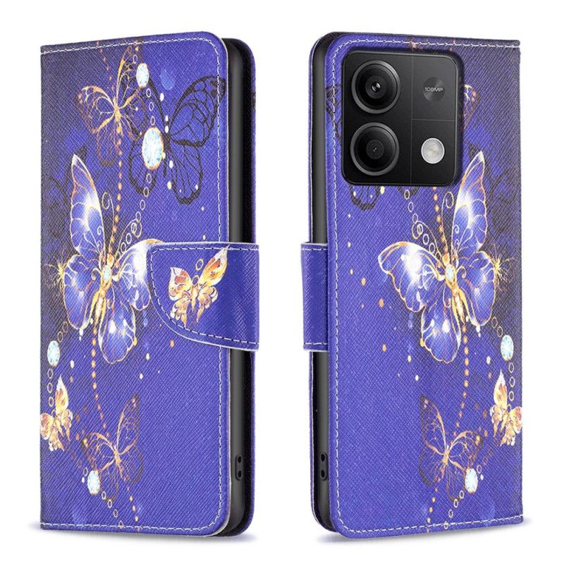 Flip Cover Xiaomi Redmi Note 13 4g Lilla Sommerfugle