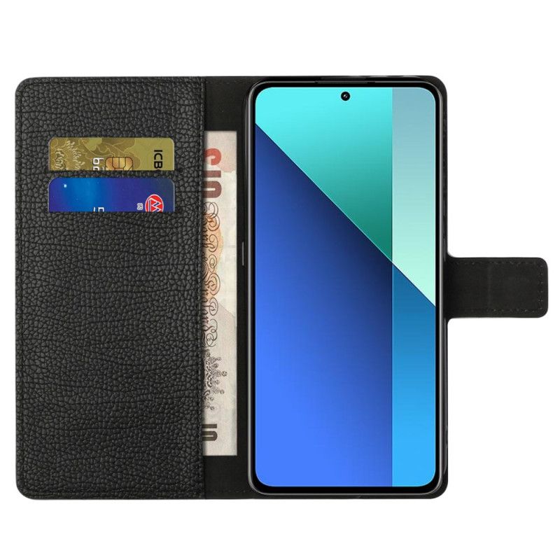 Flip Cover Xiaomi Redmi Note 13 4g Litchi-tekstur Med Rem