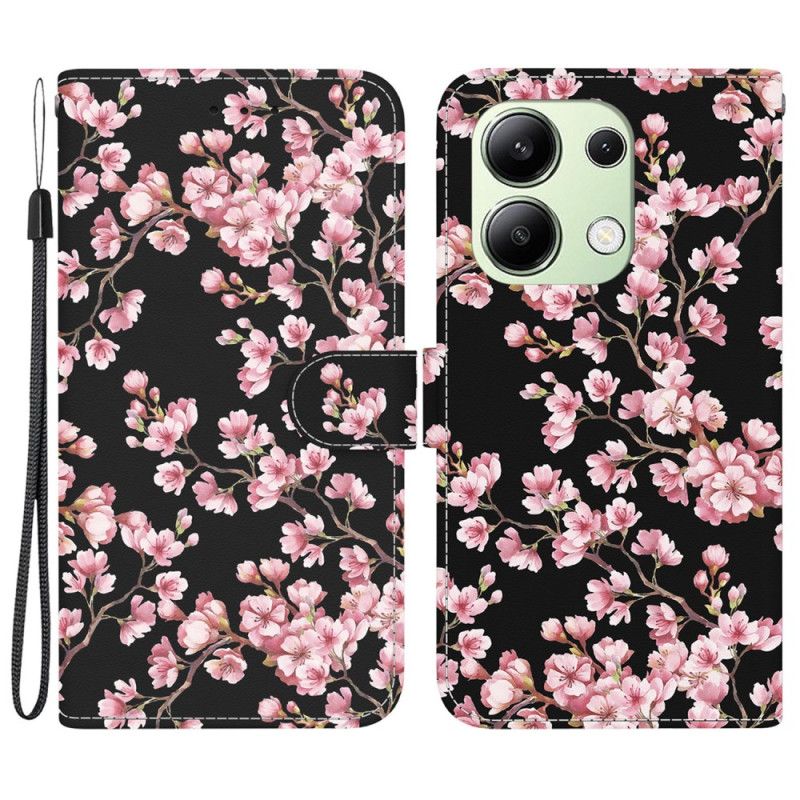 Flip Cover Xiaomi Redmi Note 13 4g Omspændte Blommeblomster