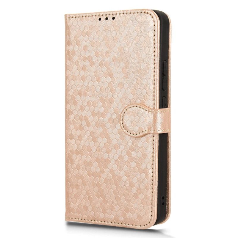 Flip Cover Xiaomi Redmi Note 13 4g Skinnende Prikket Rem