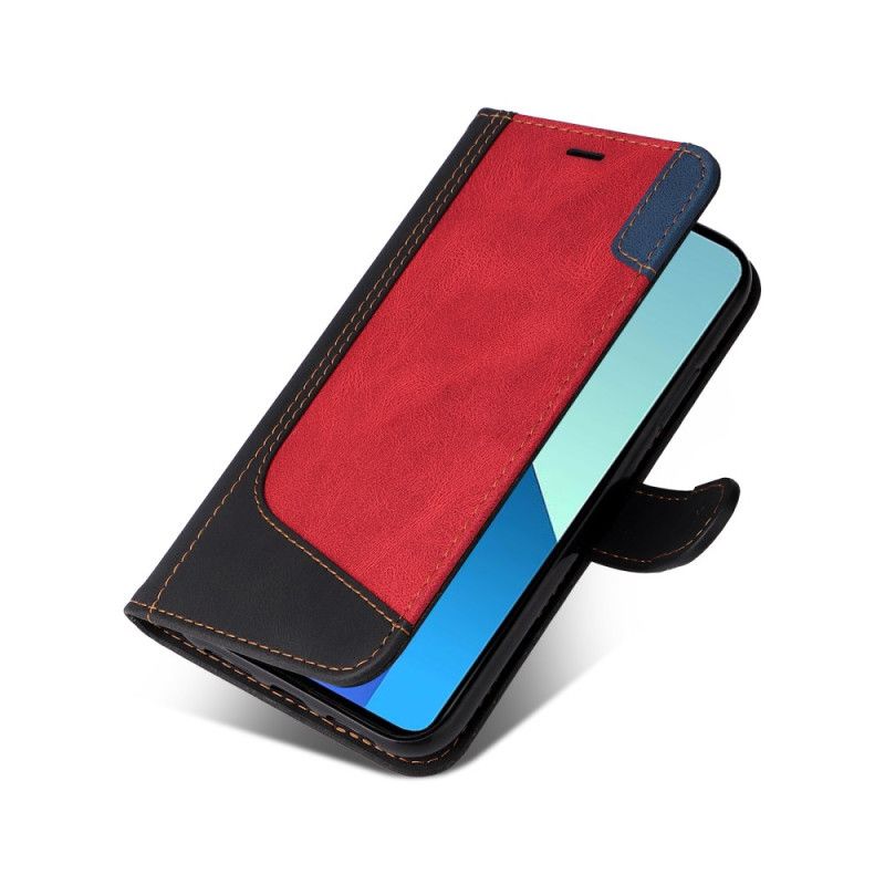 Flip Cover Xiaomi Redmi Note 13 4g Trefarvet Med Rem