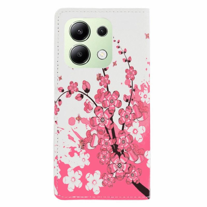 Læder Cover Xiaomi Redmi Note 13 4g Telefon Etui Blommeblomster