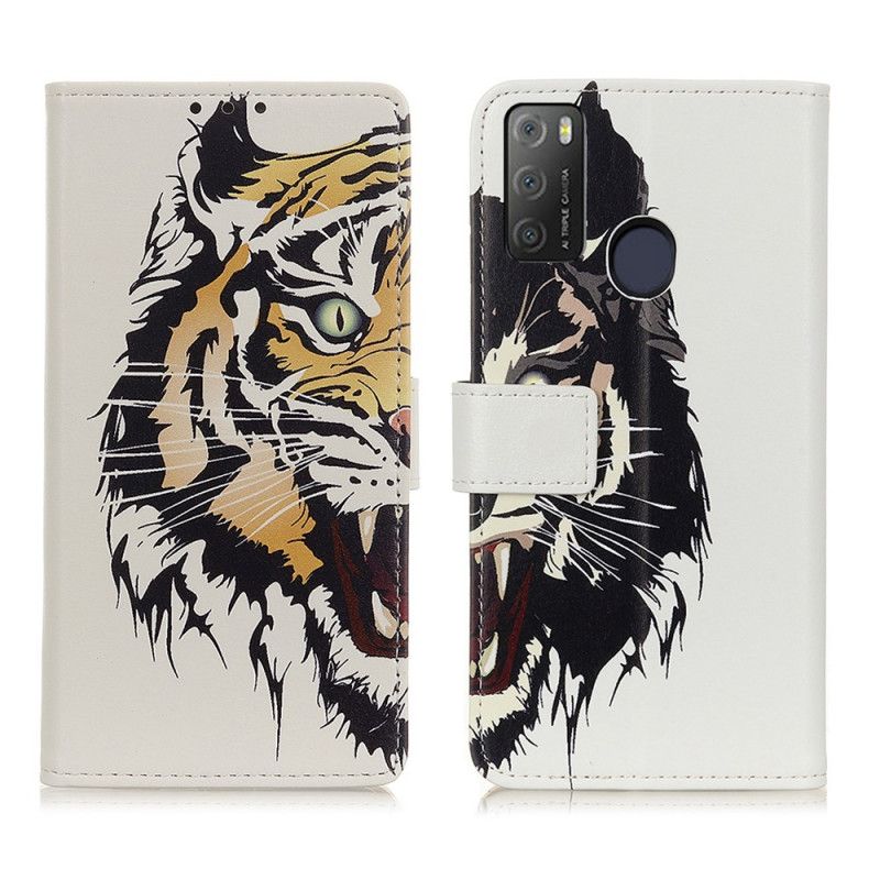 Flip Cover Alcatel 3l (2021) / 1s (2021) Fierce Tiger