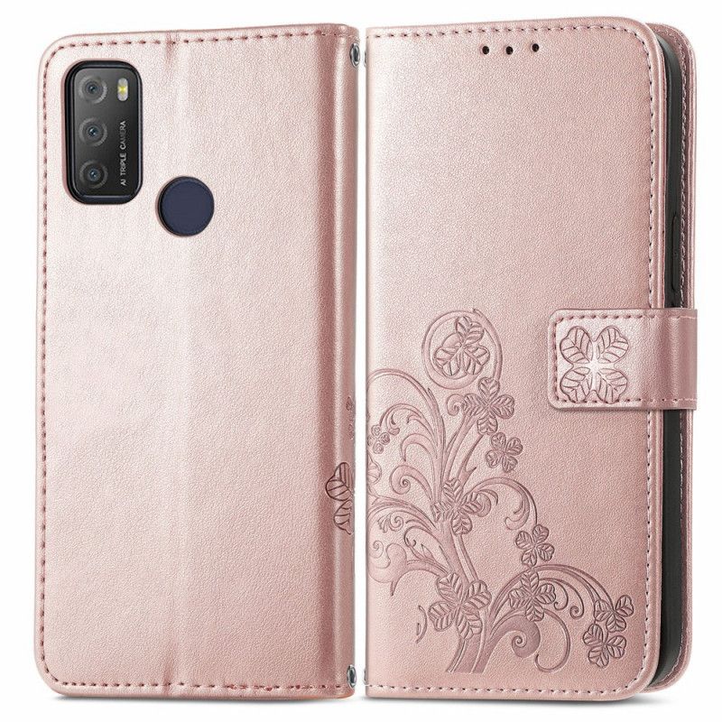 Læder Cover Alcatel 3l (2021) / 1s (2021) Asiatiske Blomster