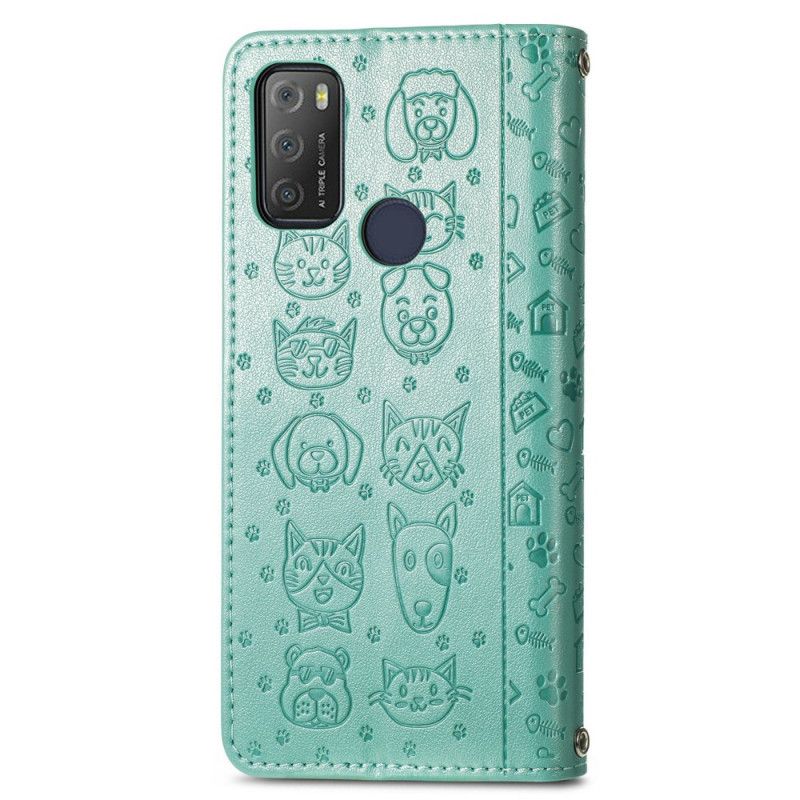 Læder Cover Alcatel 3l (2021) / 1s (2021) Telefon Etui Animerede Dyr