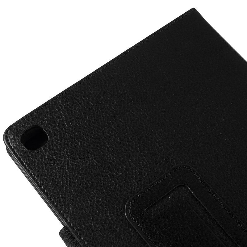 Etui for Samsung Galaxy Tab S5e Sort Lychee Imiteret Læder