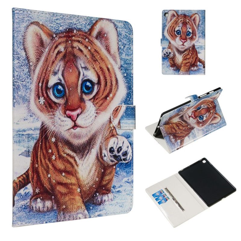 Flip Cover Læder for Samsung Galaxy Tab S5e Sød Tiger