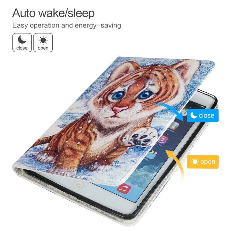 Flip Cover Læder for Samsung Galaxy Tab S5e Sød Tiger