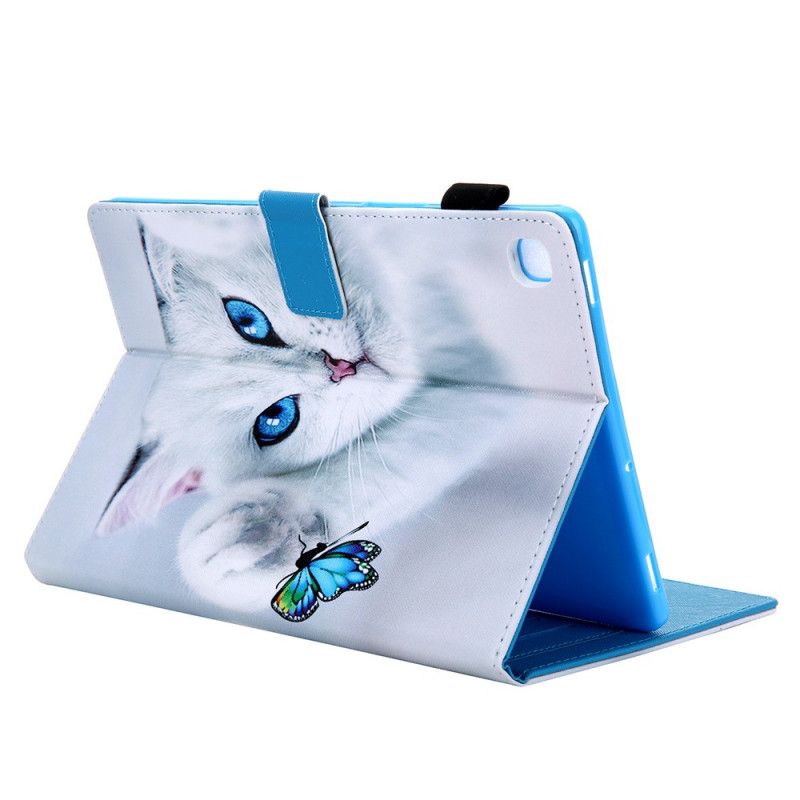 Flip Cover Læder Samsung Galaxy Tab S5e Hvid Sommerfugleserie