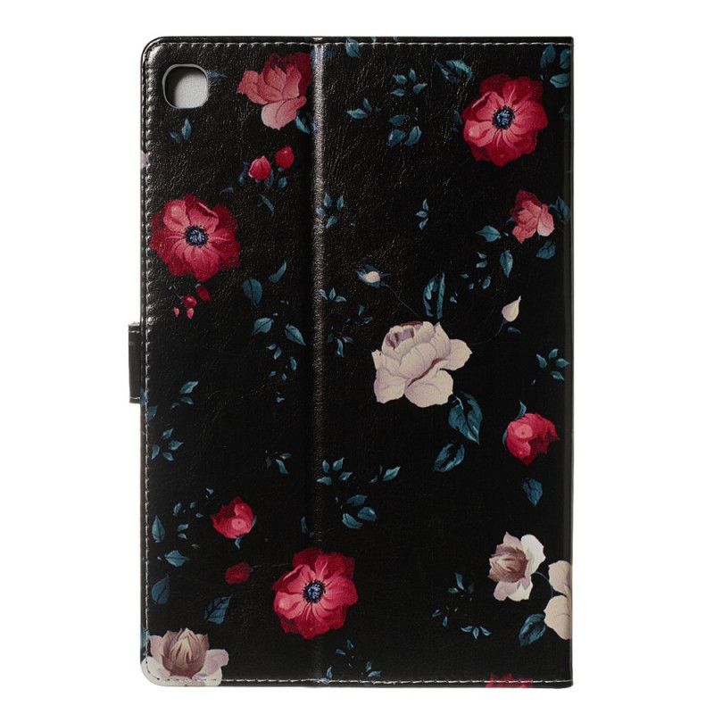 Flip Cover Læder Samsung Galaxy Tab S5e Sort Blomster Beskyttelse