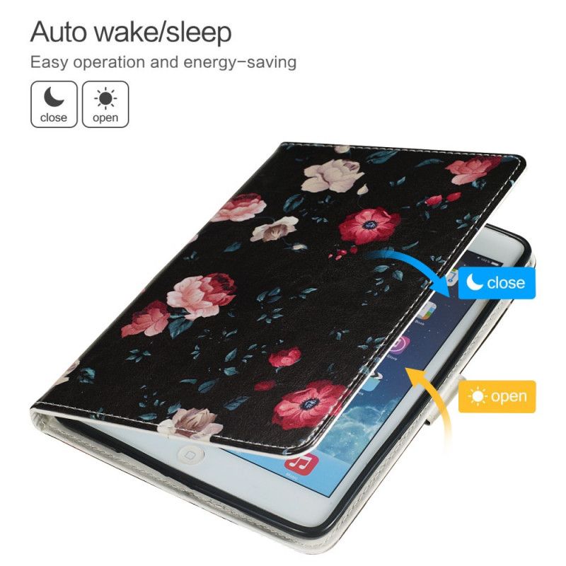 Flip Cover Læder Samsung Galaxy Tab S5e Sort Blomster Beskyttelse