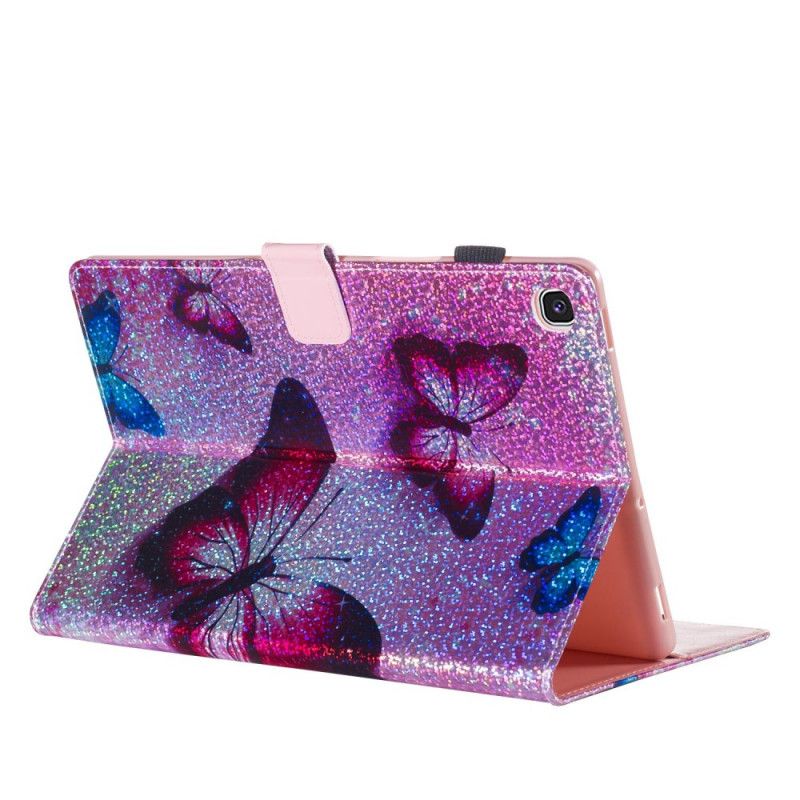 Flip Cover Samsung Galaxy Tab S5e Glitter Sommerfugle