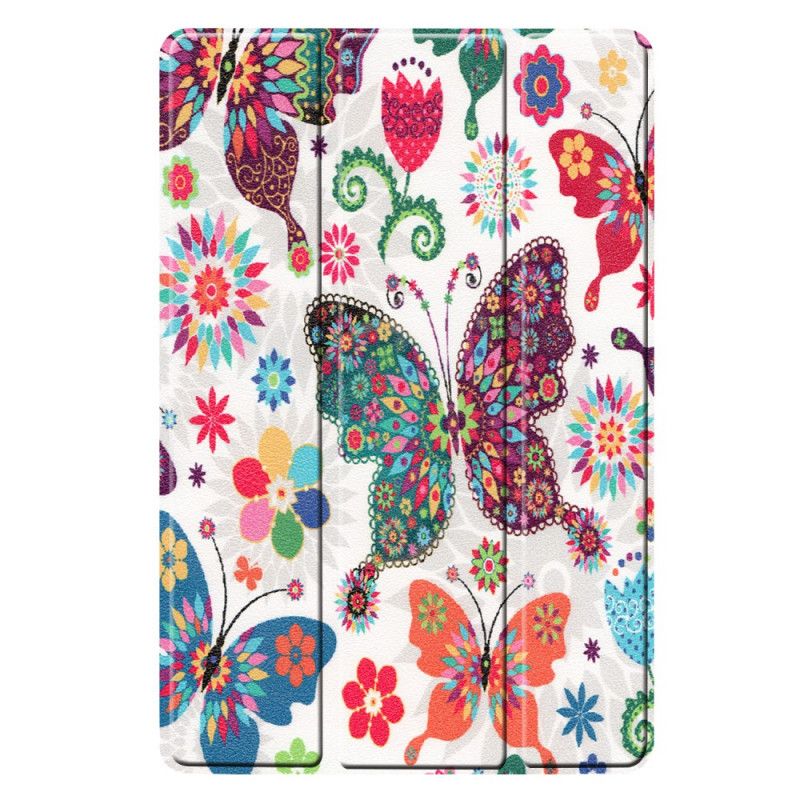 Smart Sag Samsung Galaxy Tab S5e Retro Sommerfugle Og Blomster