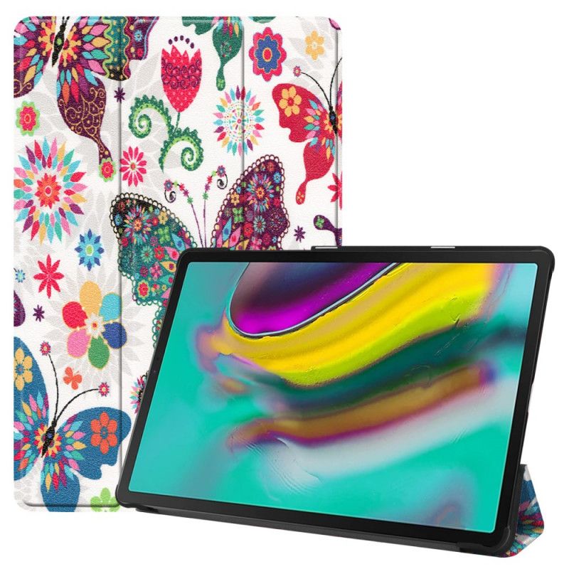 Smart Sag Samsung Galaxy Tab S5e Retro Sommerfugle Og Blomster