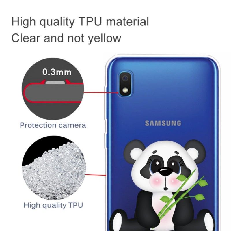 Cover for Samsung Galaxy A10 Gennemsigtig Trist Panda