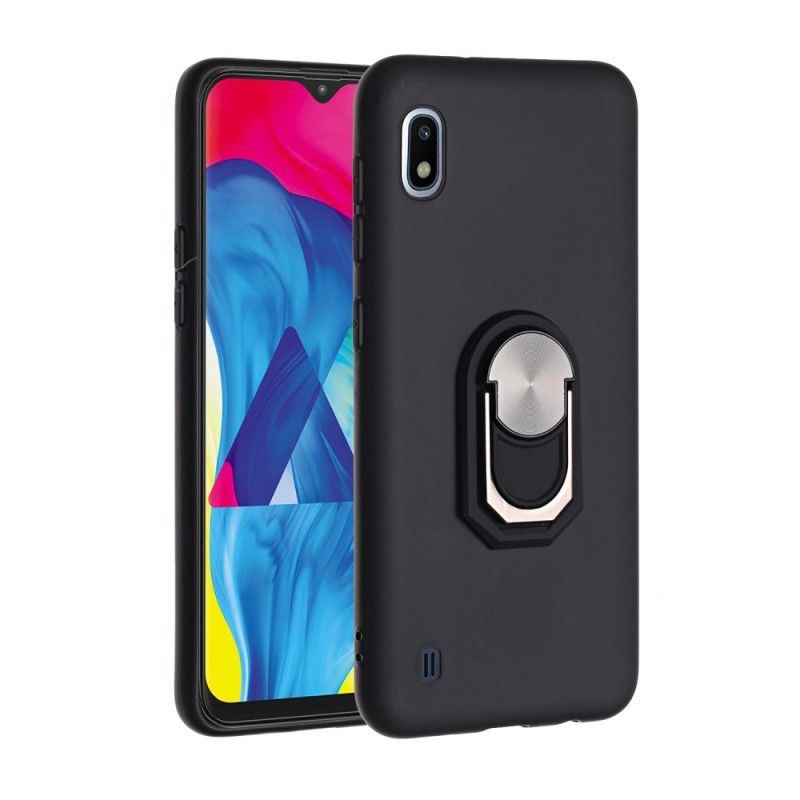 Cover for Samsung Galaxy A10 Sort Metalliseret Ringstøtte