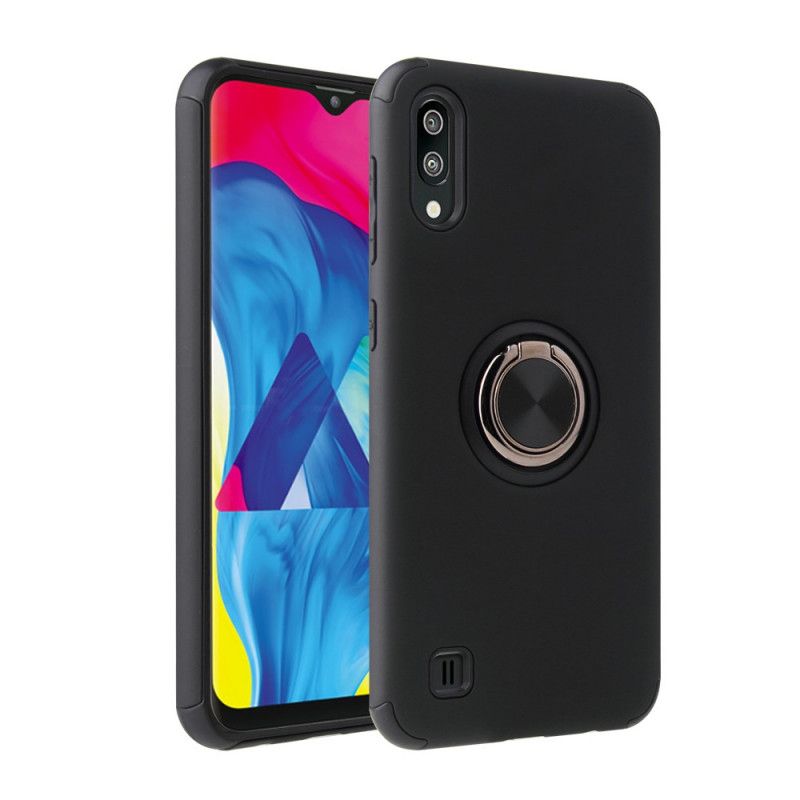 Cover for Samsung Galaxy A10 Sort To-Tone Ringstøtte