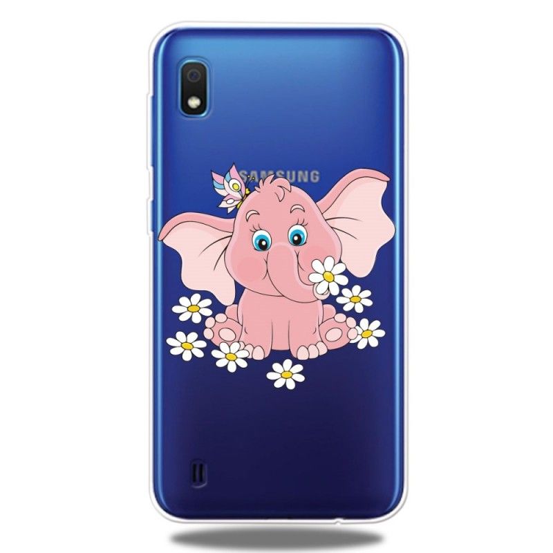 Cover Samsung Galaxy A10 Gennemsigtig Lyserød Elefant Beskyttelse