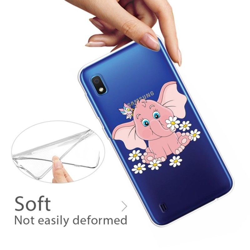 Cover Samsung Galaxy A10 Gennemsigtig Lyserød Elefant Beskyttelse