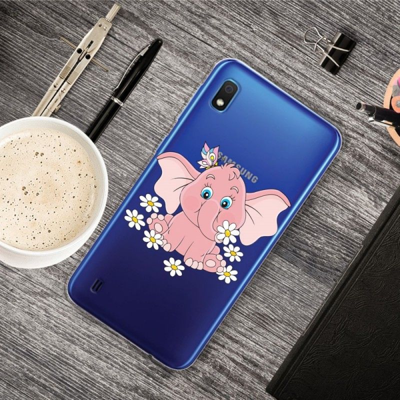 Cover Samsung Galaxy A10 Gennemsigtig Lyserød Elefant Beskyttelse