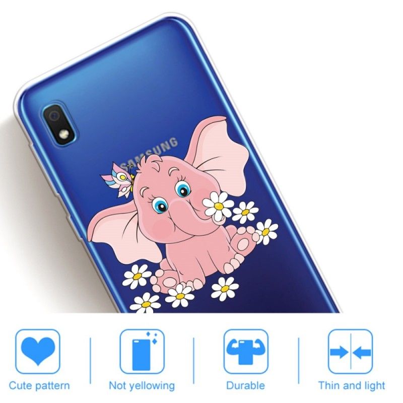 Cover Samsung Galaxy A10 Gennemsigtig Lyserød Elefant Beskyttelse