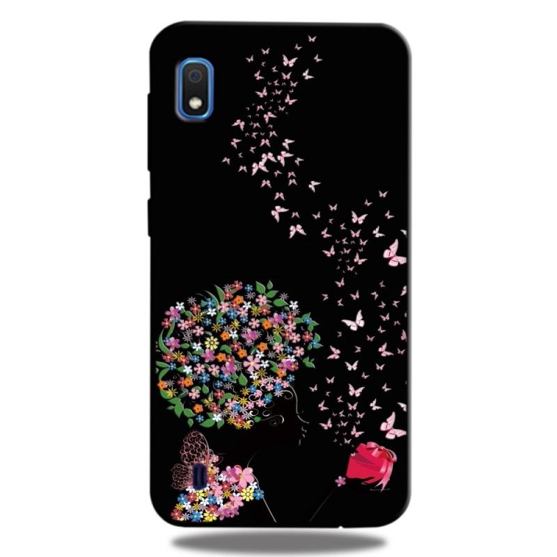 Cover Samsung Galaxy A10 Kvinde Med Et Blomstret Hoved