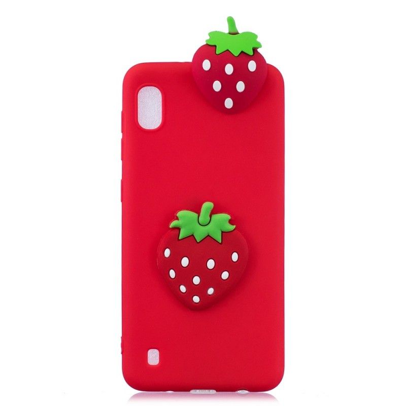 Cover Samsung Galaxy A10 Mobilcover 3D Jordbær