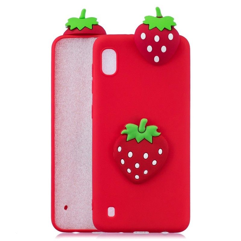 Cover Samsung Galaxy A10 Mobilcover 3D Jordbær