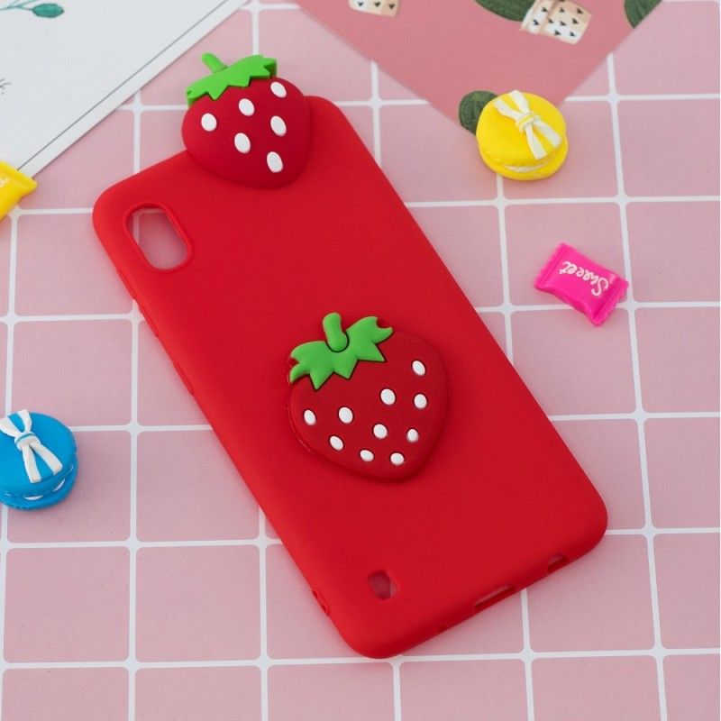 Cover Samsung Galaxy A10 Mobilcover 3D Jordbær