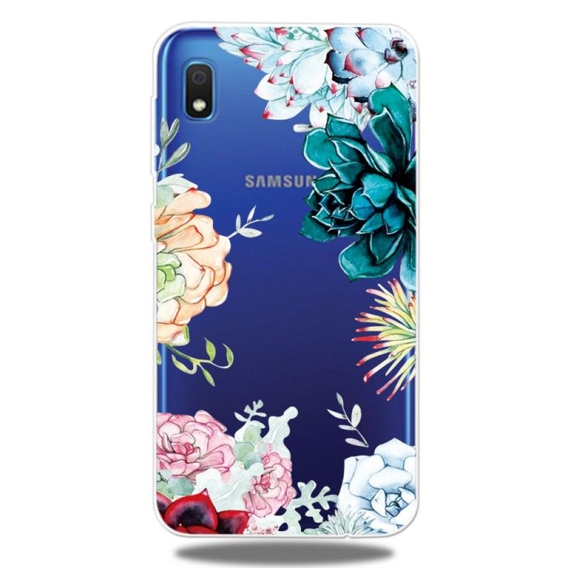 Cover Samsung Galaxy A10 Mobilcover Gennemsigtige Akvarelblomster