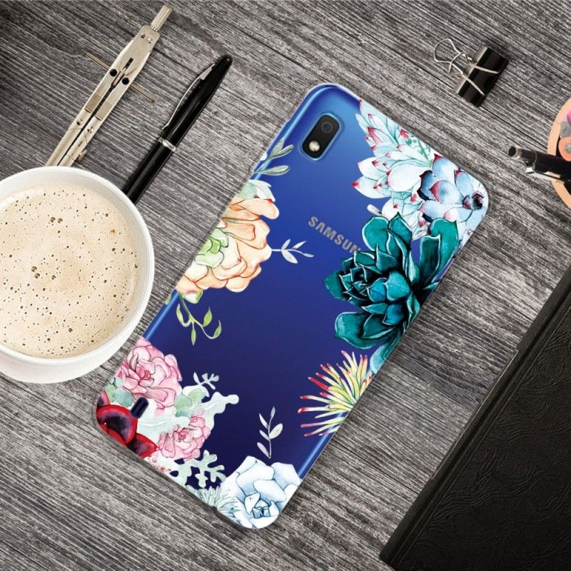 Cover Samsung Galaxy A10 Mobilcover Gennemsigtige Akvarelblomster