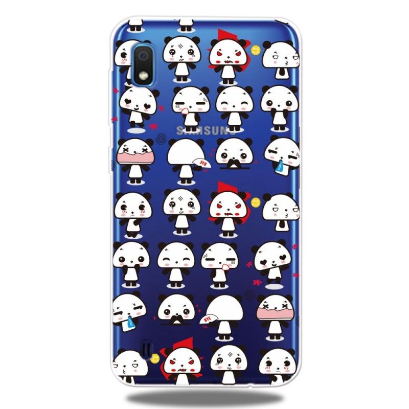 Cover Samsung Galaxy A10 Mobilcover Gennemsigtige Sjove Pandaer