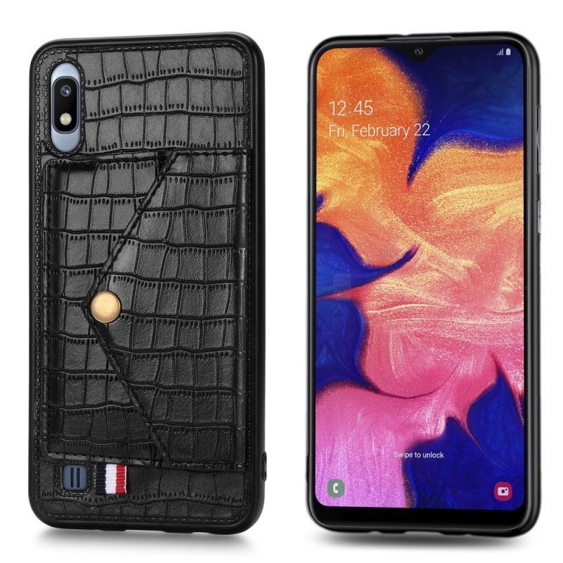 Cover Samsung Galaxy A10 Mobilcover Krokodille Kortholder Og Holder