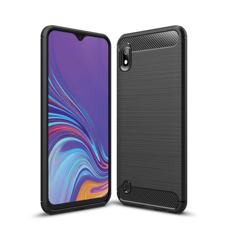 Cover Samsung Galaxy A10 Sort Børstet Kulfiber