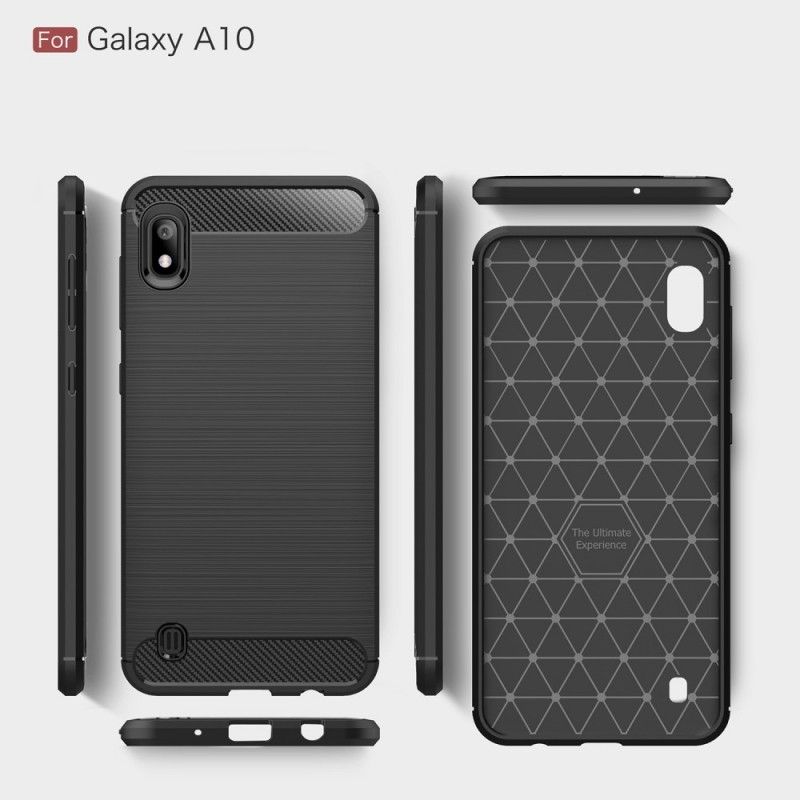 Cover Samsung Galaxy A10 Sort Børstet Kulfiber