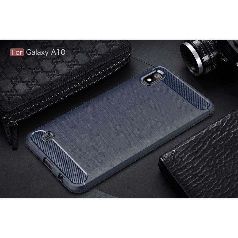 Cover Samsung Galaxy A10 Sort Børstet Kulfiber