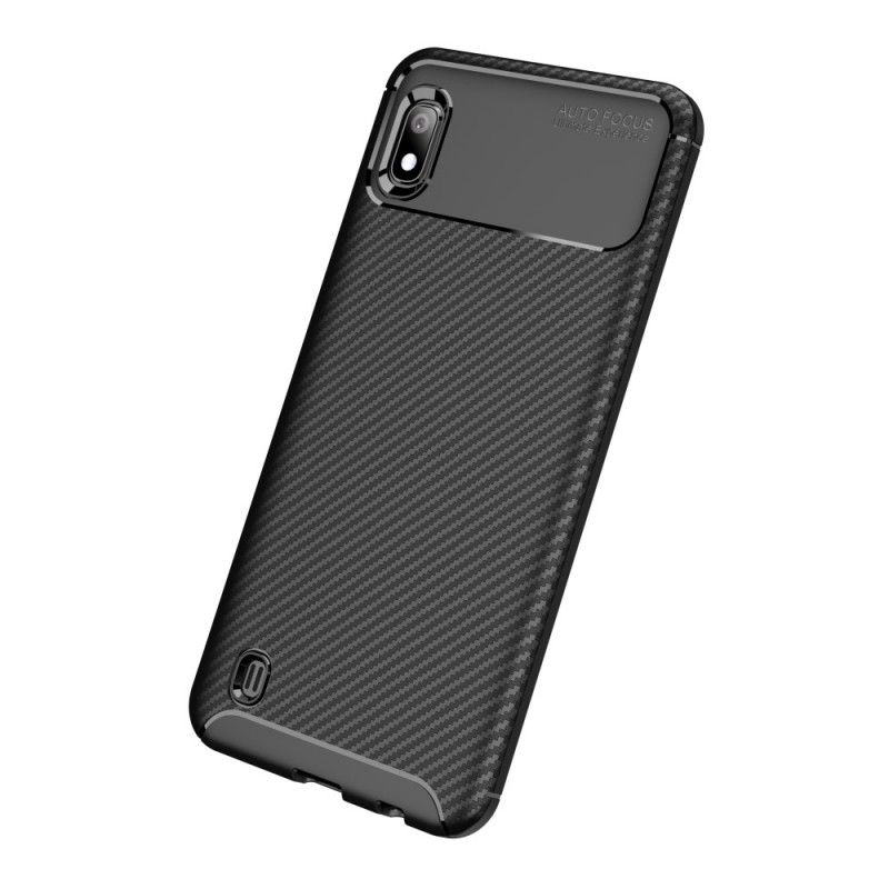 Cover Samsung Galaxy A10 Sort Fleksibel Kulfibertekstur