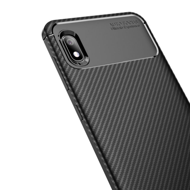 Cover Samsung Galaxy A10 Sort Fleksibel Kulfibertekstur