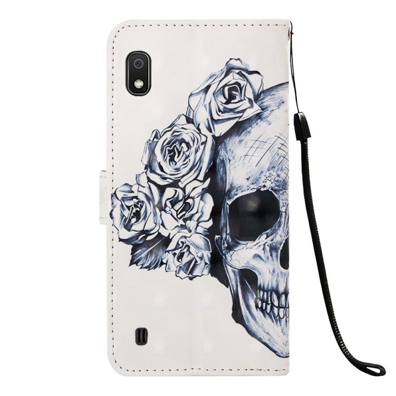 Flip Cover Læder for Samsung Galaxy A10 Blomstret Kranium