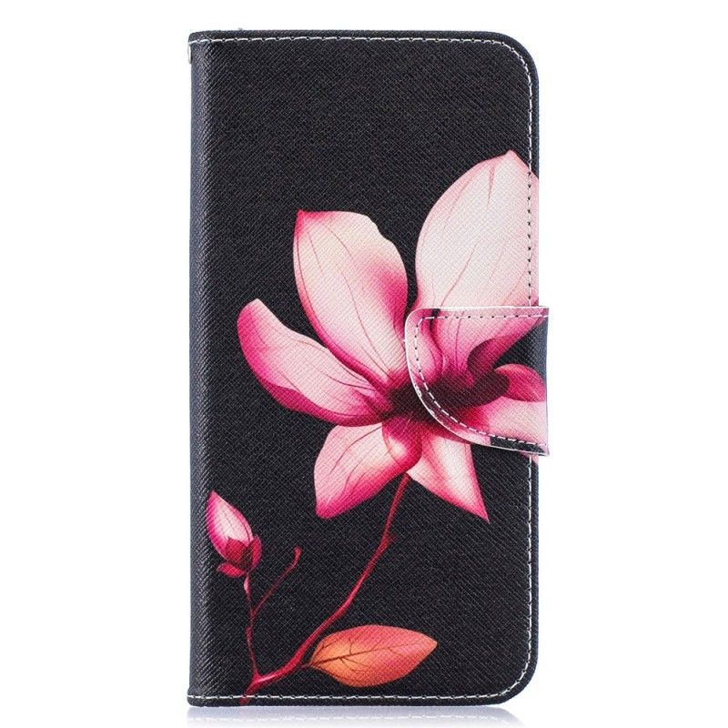 Flip Cover Læder for Samsung Galaxy A10 Lyserød Blomst