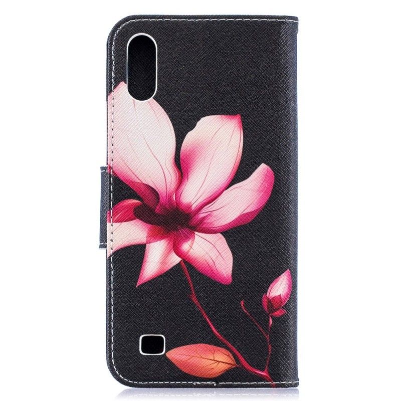 Flip Cover Læder for Samsung Galaxy A10 Lyserød Blomst