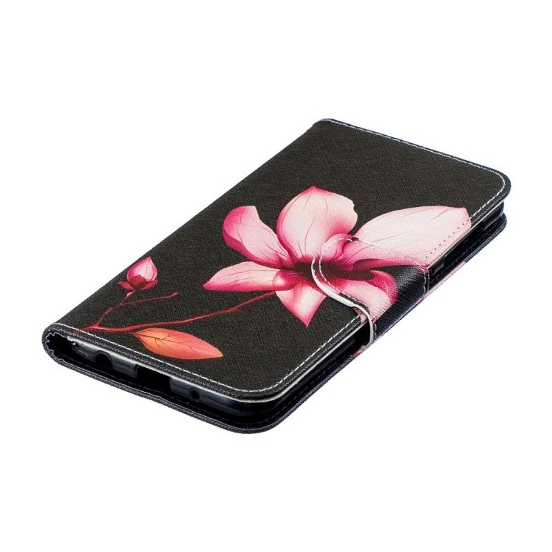 Flip Cover Læder for Samsung Galaxy A10 Lyserød Blomst