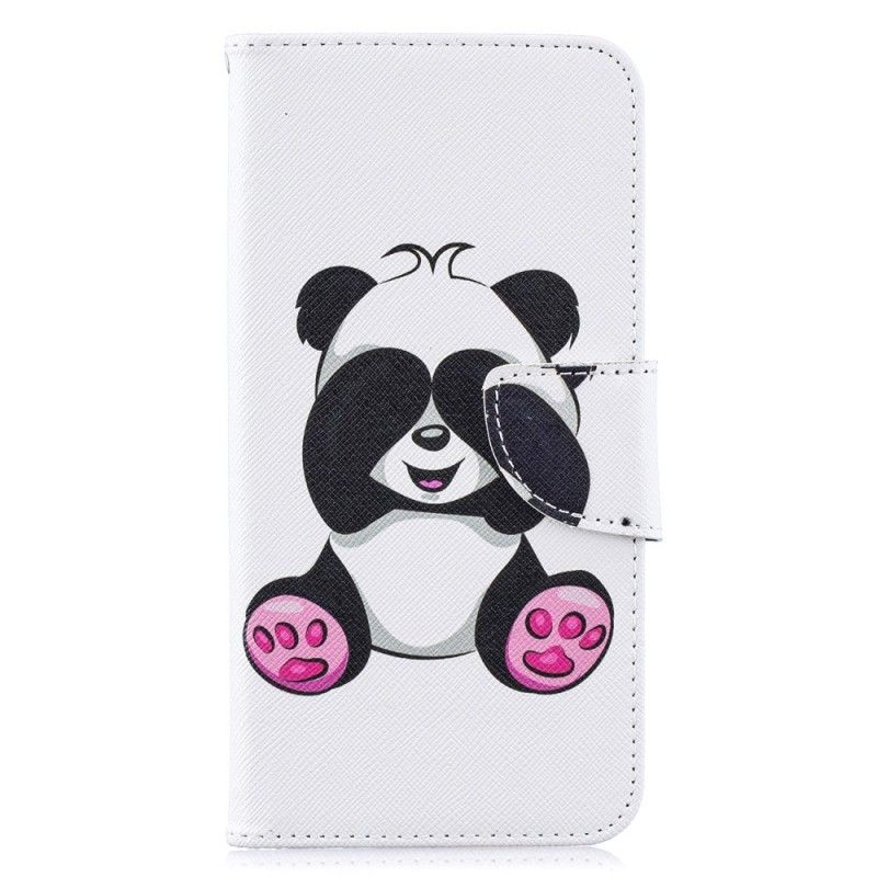 Flip Cover Læder for Samsung Galaxy A10 Sjov Panda