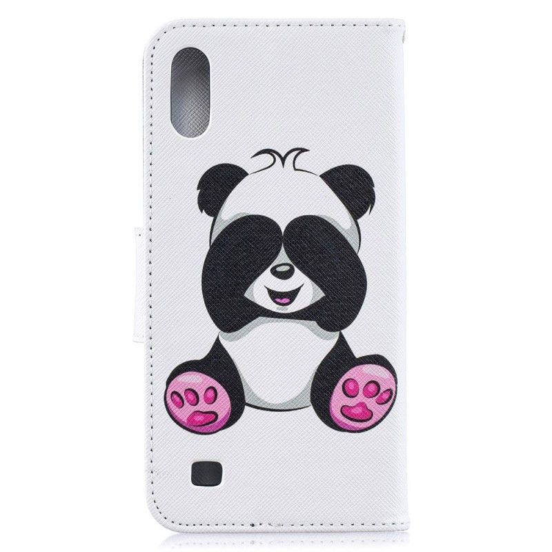 Flip Cover Læder for Samsung Galaxy A10 Sjov Panda