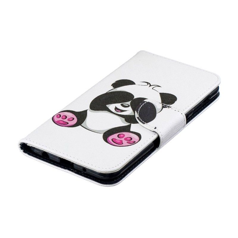 Flip Cover Læder for Samsung Galaxy A10 Sjov Panda